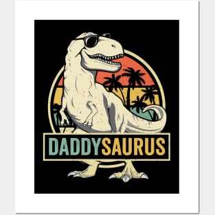 Daddy Saurus T Rex Dinosaur Men Daddysaurus Family Matching Posters and Art